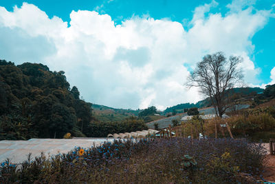 Scenic view of mountains against sky