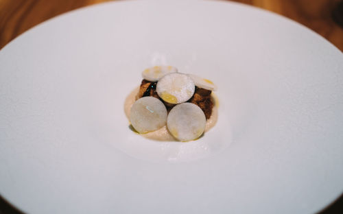 Close-up of ice cream in plate