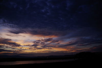 Scenic view of dramatic sky during sunset