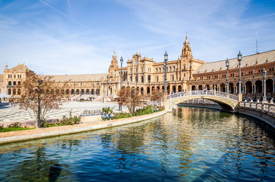 Bridge over river in city