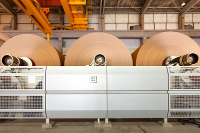 The machinery in a paper mill plant.