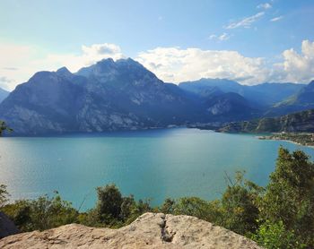 View of mountain and lake 