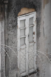 Close-up of abandoned house