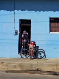 Man riding bicycle