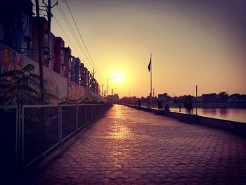 View of city at sunset