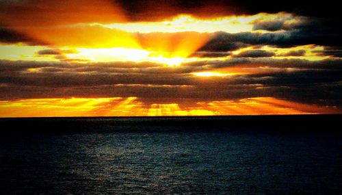 Scenic view of yellow sky during sunset