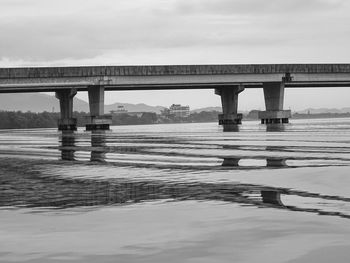 Bridge over river against sky