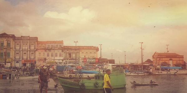 Boats in harbor