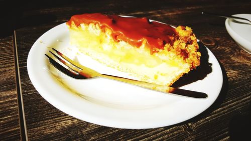 Close-up of cake in plate