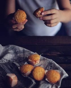 Midsection of woman preparing food