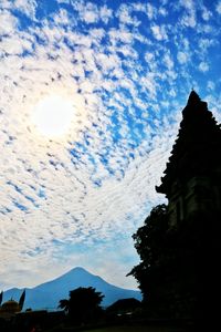 Low angle view of silhouette buildings against sky