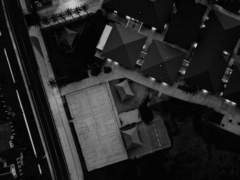 High angle view of staircase at home