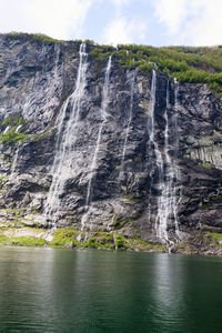 Scenic view of waterfall