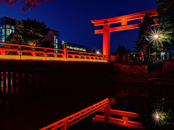 View of bridge against sky at night