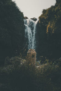 Scenic view of waterfall