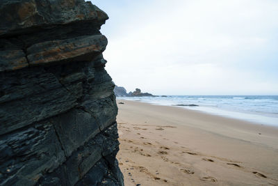 Scenic view of beach against sky