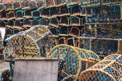 Full frame shot of fishing nets