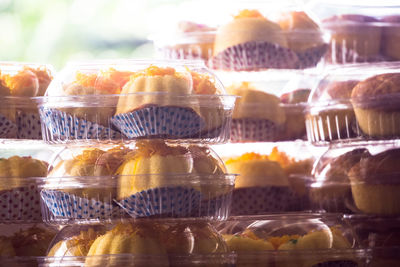Panoramic shot of cupcakes at store