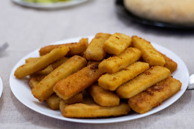 Close-up of food in plate on table