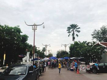 People on street in rain