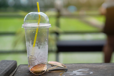Close-up of drink on table