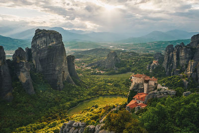 View of landscape against cloudy sky