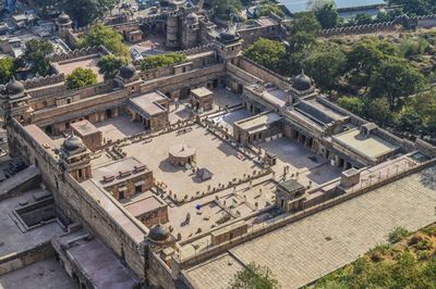 High angle view of gujari mahal in gwalior 