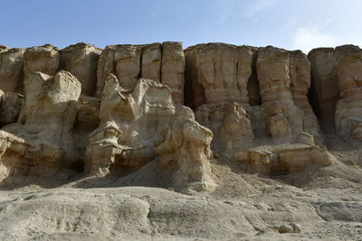 Low angle view of rock formation