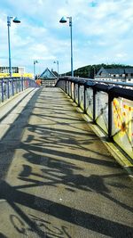 Surface level of footpath with bridge in background