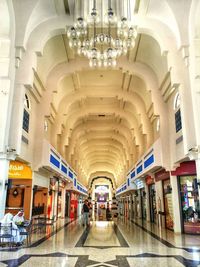 Interior of illuminated corridor