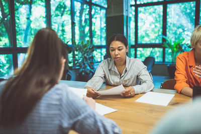 Businesswoman working at office