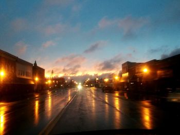 View of road at night