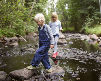 Children at a creek