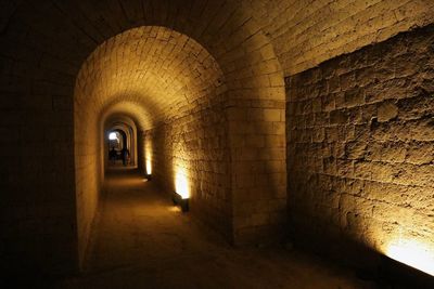 Interior of illuminated tunnel