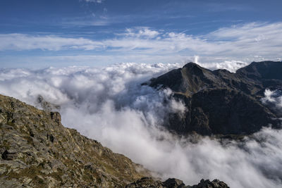 Scenic view of mountains against sky