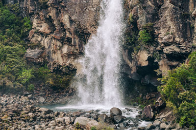 Scenic view of waterfall