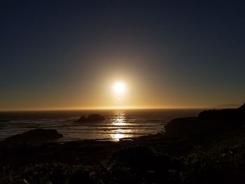 Scenic view of sea during sunset