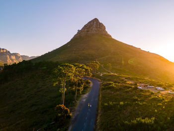 Scenic view of mountains against clear sky