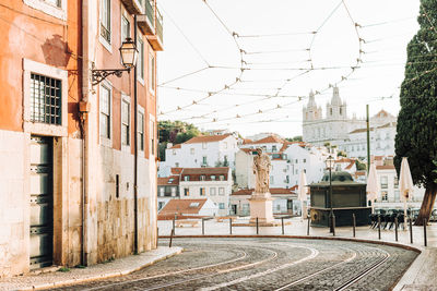 Empty street of lisbon in the morning