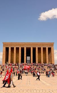 Group of people in front of building