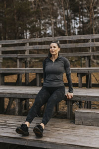 Woman exercising outdoors