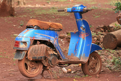 Motorcycle on field