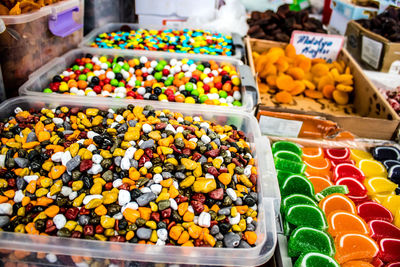 Full frame shot of food for sale at market stall