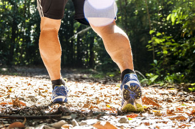 Low section of man running