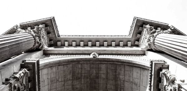 Low angle view of building against clear sky