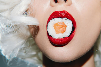 Close-up of woman with eyes