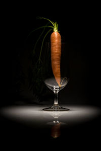 Close-up of object over black background