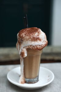 Close-up of coffee on table