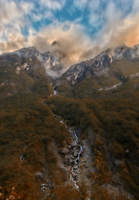 Scenic view of mountains against sky