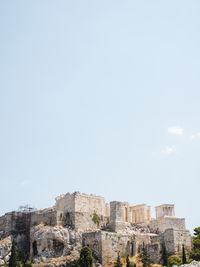 Low angle view of fort against sky